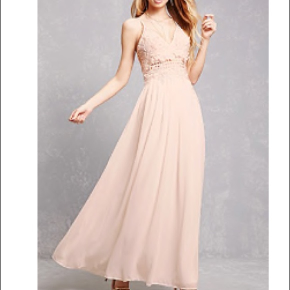 Lace and chiffon gorgeous long dress